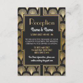 Cartão de Recepção de Casamento Gatsby Art Deco Do