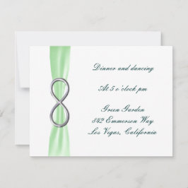 Cartão de Recepção de Casamento Infinito Verde