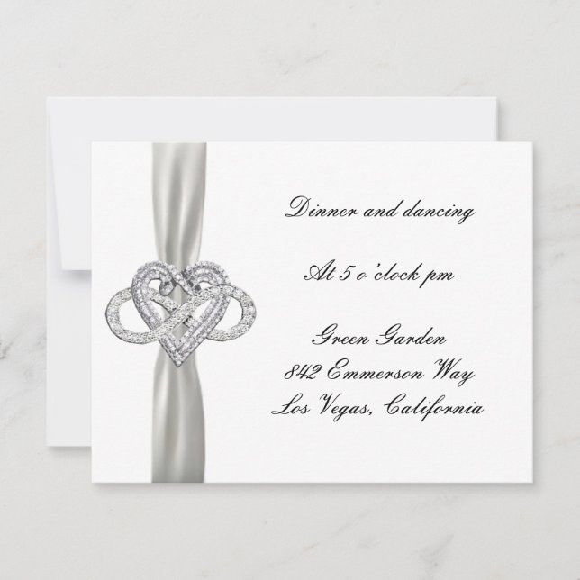 Cartão de Recepção de Casamento Infinity Heart (Frente)