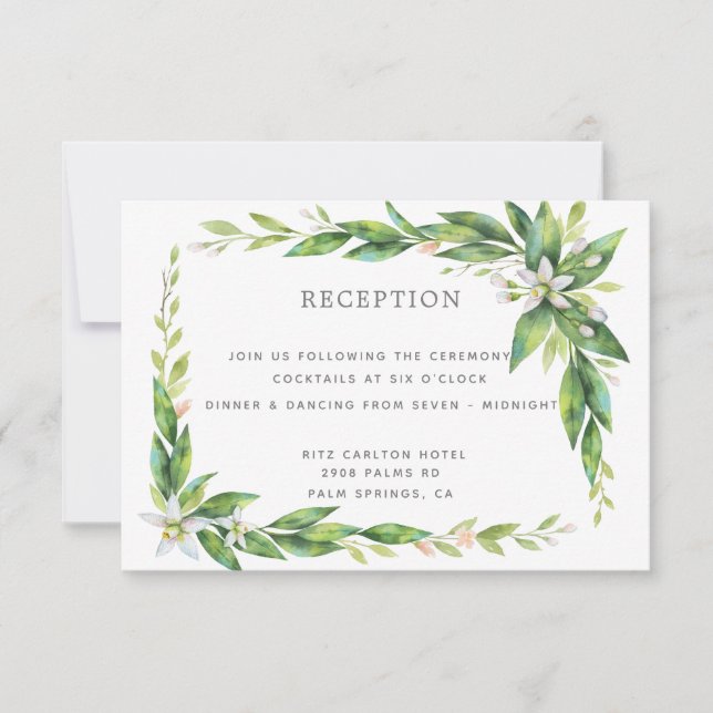 Cartão de Recepção de Casamento L'Orangerie (Frente)