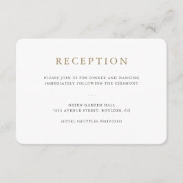Cartão de Recepção de Casamento Minimalista Simple