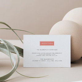 Cartão de Recepção de Casamento Moderno | Coral
