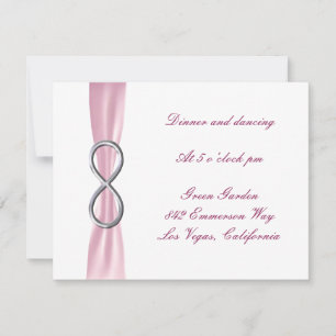 Cartão de Recepção de Casamento Pink Infinity