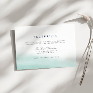 Cartão de Recepção de Casamento Seaglass Tides