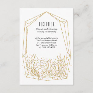 Cartão de Recepção de casamento Terrarium Suculto