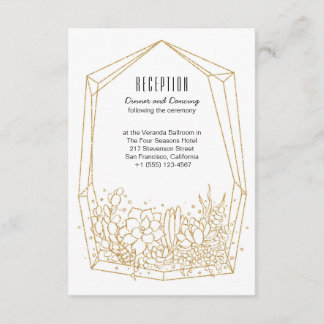 Cartão de Recepção de casamento Terrarium Suculto