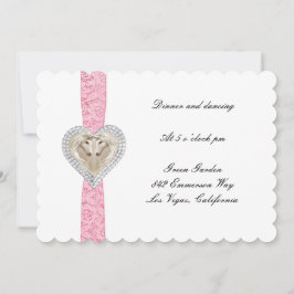 Cartão de Recepção de Casamento Unicórnio Rosa com