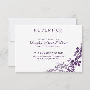 Cartão de Recepção de Casamento Vinhas Roxas / Ame