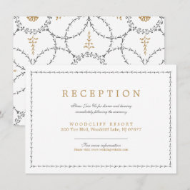 Cartão de recepção de casamento vintage clássico E