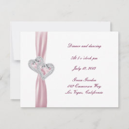 Cartão de Recepção de Corações Rosa Personalizado