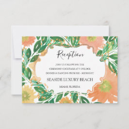 Cartão de Recepção de Cores Aquáticas para Flores