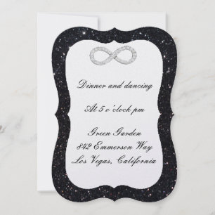 Cartão de Recepção de Diamante Brilhante Preto Inf