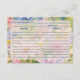 Cartão de Recepção de Flores Selvagens de Aquarela