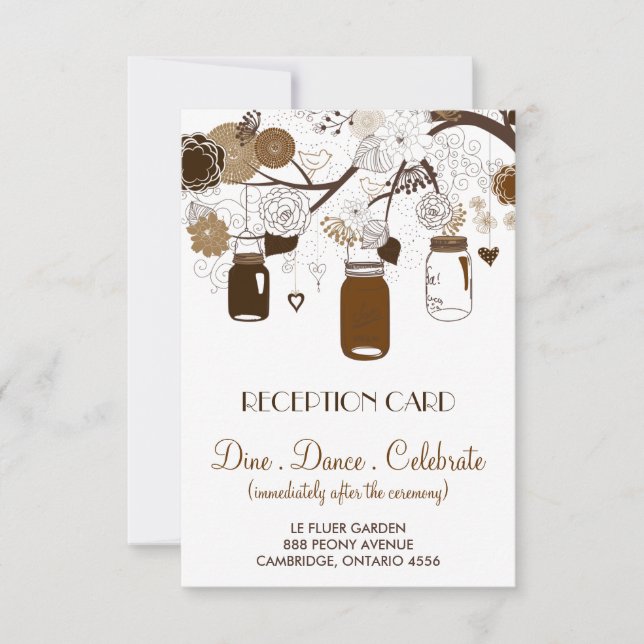 Cartão de Recepção de Outono com Jarras de Pedreir (Frente)