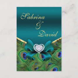 Cartão de Recepção de Peacock Teal