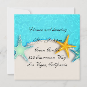 Cartão de Recepção de Praia bonito Starfish Summer