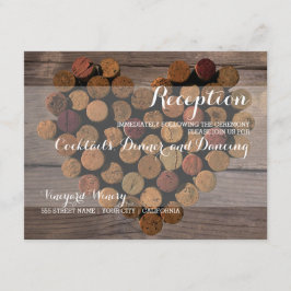 Cartão de Recepção de Rolha de Vinho Rústico