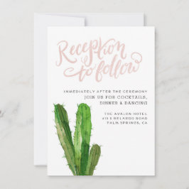 Cartão de Recepção de Suculentas do Deserto - Rosa