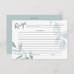 CARTÃO DE RECEPÇÃO   Dusty Blue Watercolor Eucalyp