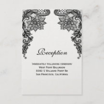 Cartão de Recepção em Renda Elegante