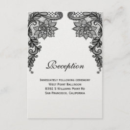 Cartão de Recepção em Renda Elegante