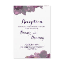 Cartão de Recepção Floral Roxo