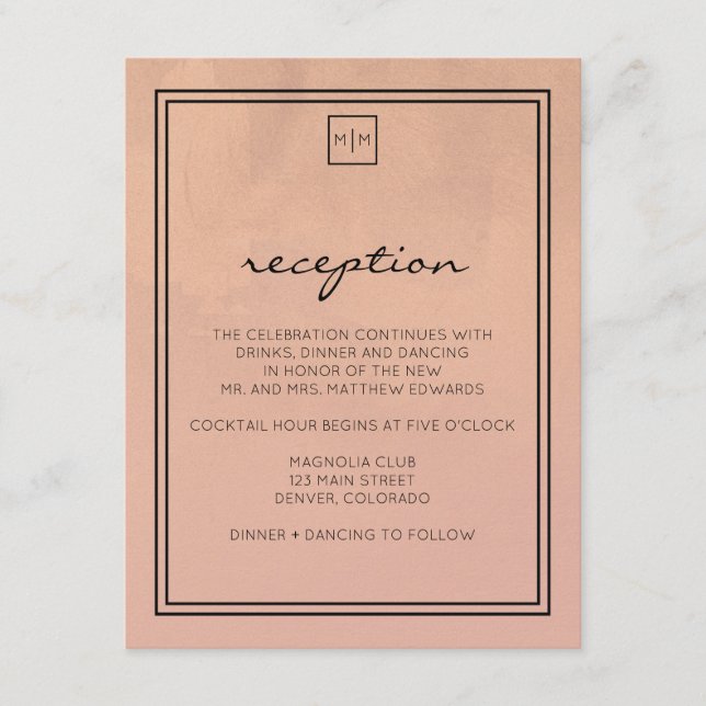 Cartão de Recepção Luxo Borgonha e Rosa (Frente)