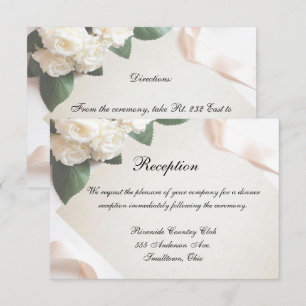 Cartão de Recepção Modelo de Casamento Branco Pers