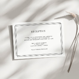 Cartão de Recepção Preto e Branco Atemporal