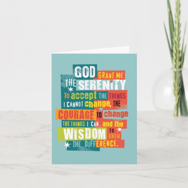 Cartão de recuperação de sobriedade - oração de se (Frente)