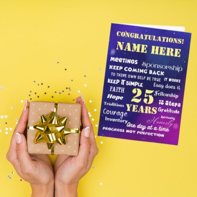 Cartão de Recuperação Personalizado de 12 Passos (Criador carregado)