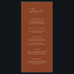 Cartão de refeição do menu Janto clássico<br><div class="desc">Nosso cartão de menu personalizado apresenta uma caligrafia moderna para a maneira perfeita de informar seus convidados sobre suas escolhas de refeições no seu casamento ou evento. Este item faz parte da nossa coleção Goldie G100,  por favor,  compre a nossa loja para produtos correspondentes.</div>