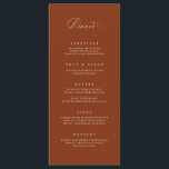 Cartão de refeição do menu Janto clássico<br><div class="desc">Nosso cartão de menu personalizado apresenta uma caligrafia moderna para a maneira perfeita de informar seus convidados sobre suas escolhas de refeições no seu casamento ou evento. Este item faz parte da nossa coleção Goldie G100,  por favor,  compre a nossa loja para produtos correspondentes.</div>