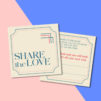 Cartão de Referência Azul Retroativo Simples Elega