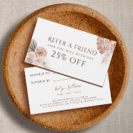 Cartão de referência Boho rosa