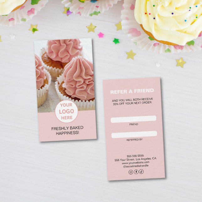 Cartão de Referência Comercial para Logotipo Perso (Bakery Custom Logo Business Referral Card)