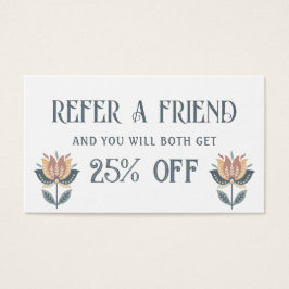 cartão de referência das flores de boho folk