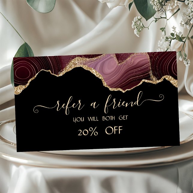 Cartão de Referência de Agato de Borgonha Elegante (Criador carregado)