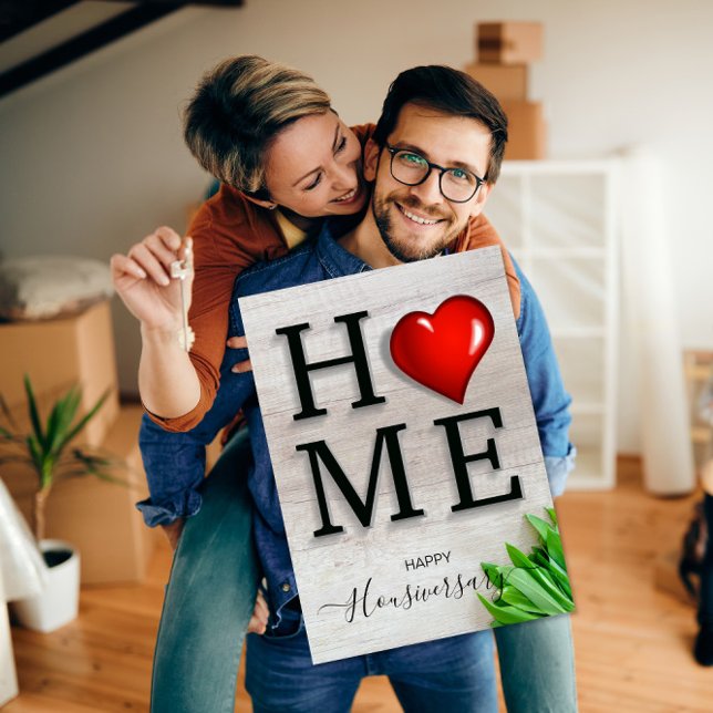 Cartão de referência de aniversário de casa feliz (Criador carregado)