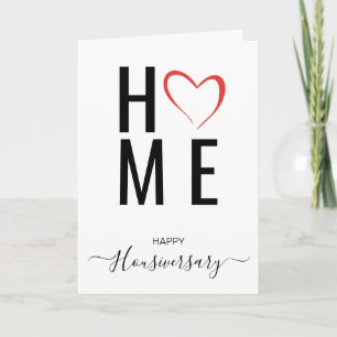 Cartão de referência de aniversário de casa feliz