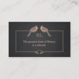Cartão de Referência de Cliente Vintage Birds Mono