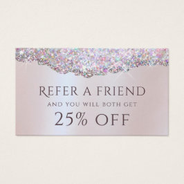 Cartão de referência de folha de alumínio rosa iri