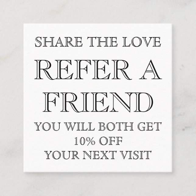 Cartão de referência de salão de beleza branca e p (Frente)