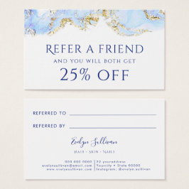 cartão de referência de tinta azul mármore