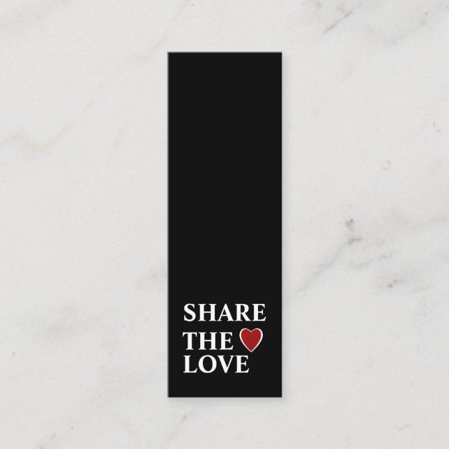 Cartão de Referência do Coração Vermelho Minimalis (Frente)