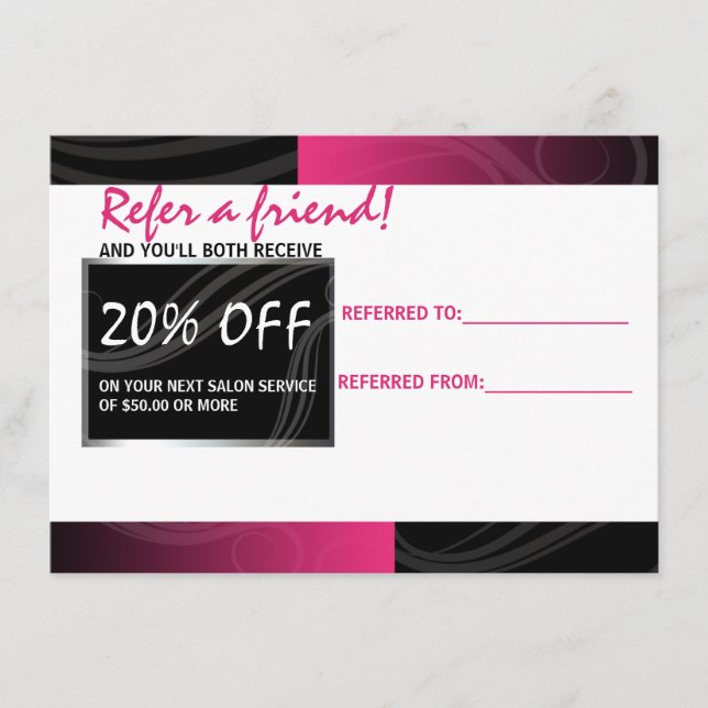 cartão de referência do salão capilar com tesoura  (Frente)