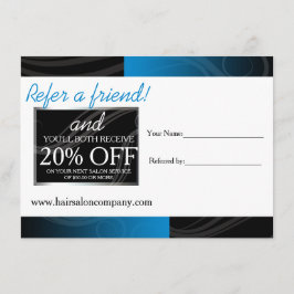 cartão de referência do salão de cabelo azul na mo