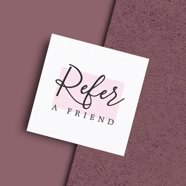 Cartão de Referência Elegante de Salão Rosa Branco (Criador carregado)