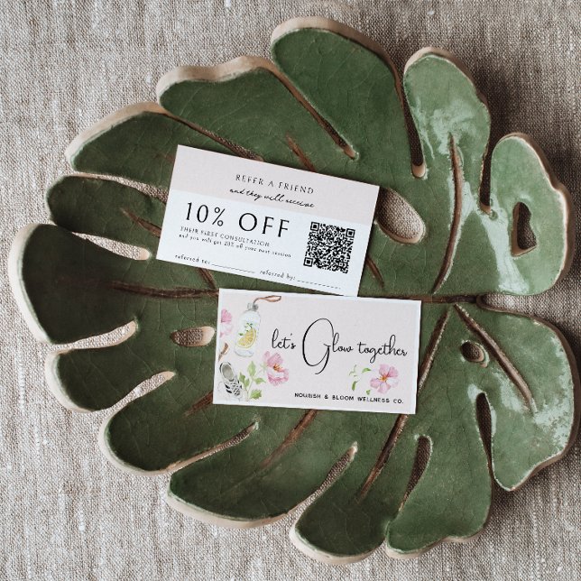 Cartão de Referência Floral de Bem-Estar (Criador carregado)