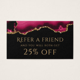 cartão de referência magenta e agate de ouro